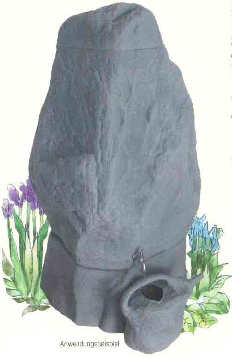 Giesskanne 9 Liter im Naturstein Design, Farbe granitgrau
