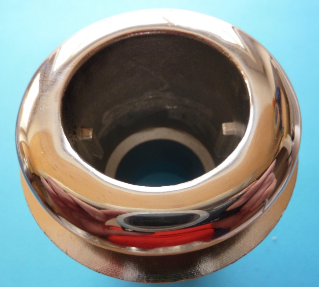 Behälterverschraubung 5/4 Zoll in Edelstahl mit 32 mm Schlauchtülle Draufsicht