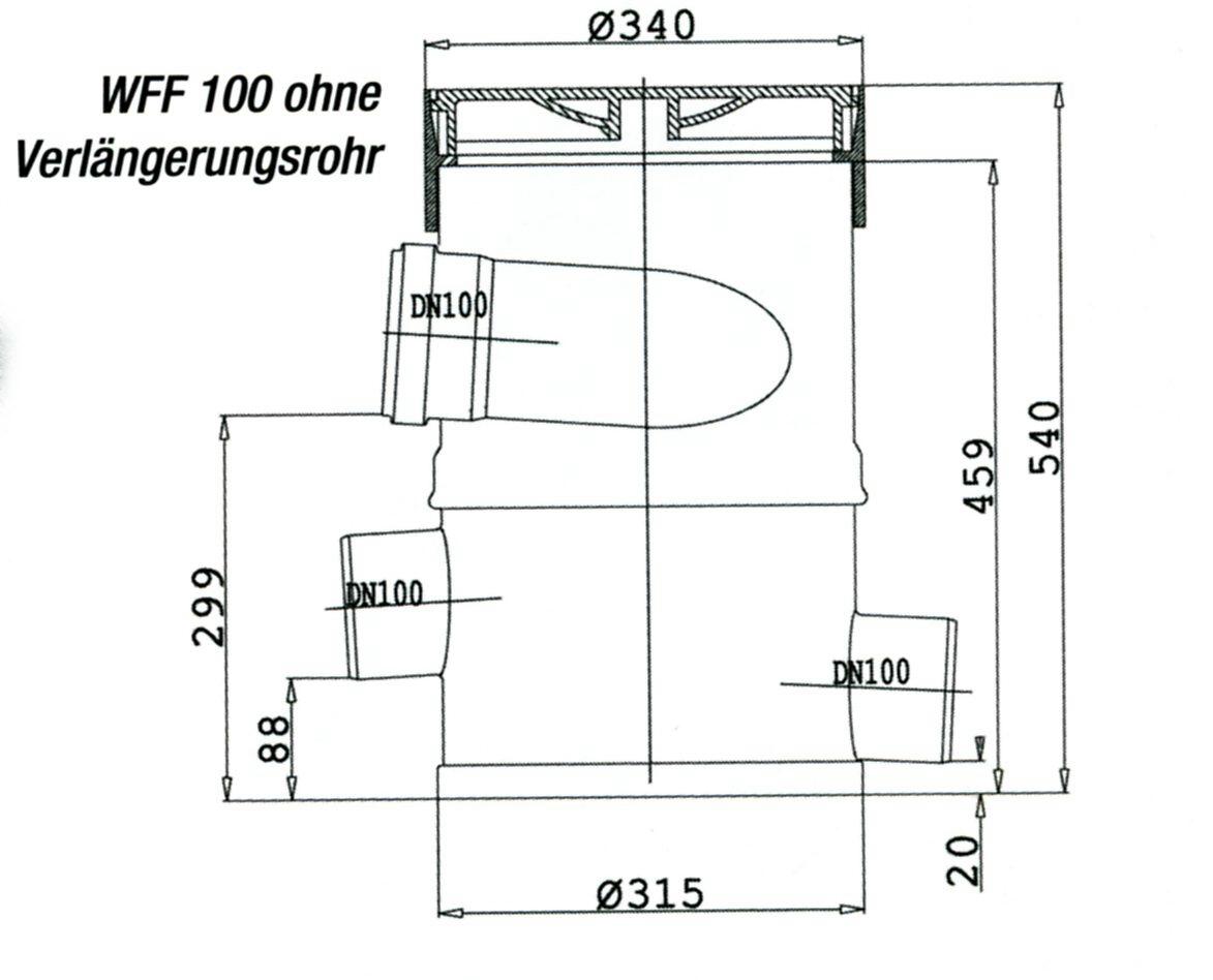 Wirbel-Fein-Filter zum Erdeinbau für 200 m2 Dachflächen