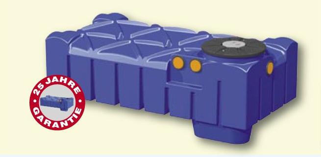 Kunststoff Regenwasserspeicher, Flachtank mit Filter und Pumpe