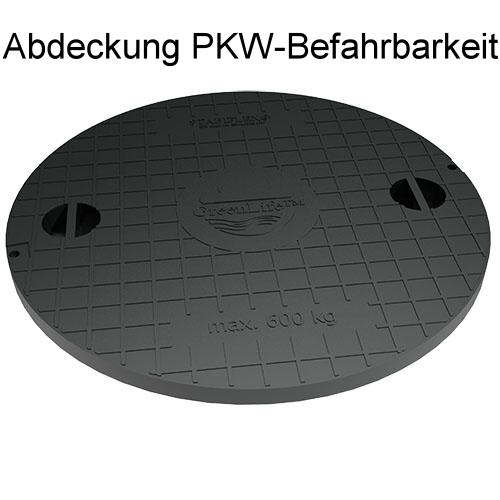PKW-befahbare Sicherheitsabdeckung aus Kunststoff für Kunststofftank mit Schiebedom Typ GET