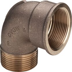 Messing Winkel mit Innengewinde und Aussengewinde, schwere Ausführung (sA)