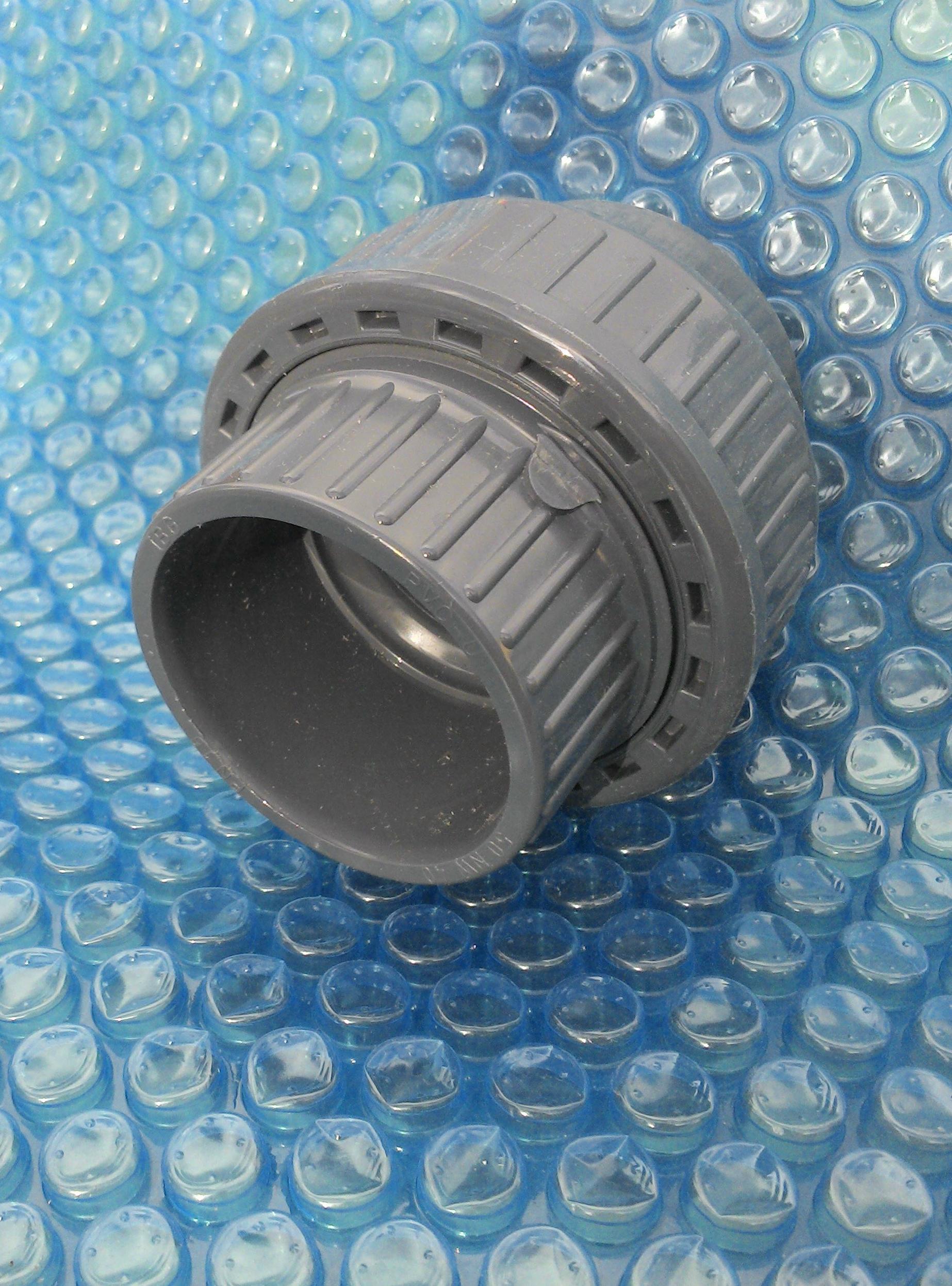 PVC - Verschraubung, Muffe 50mm, dreiteilig, für PVC Rohr 50mm