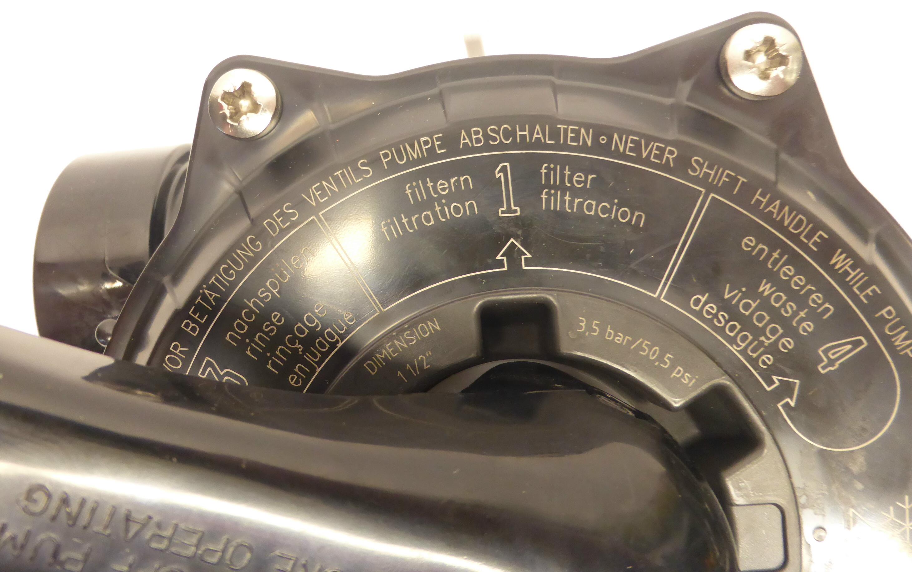 Filtern, Entleeren, Ventil Ocean V6 TM12-S für Filteranlagen, Rückspülventil Top Mount