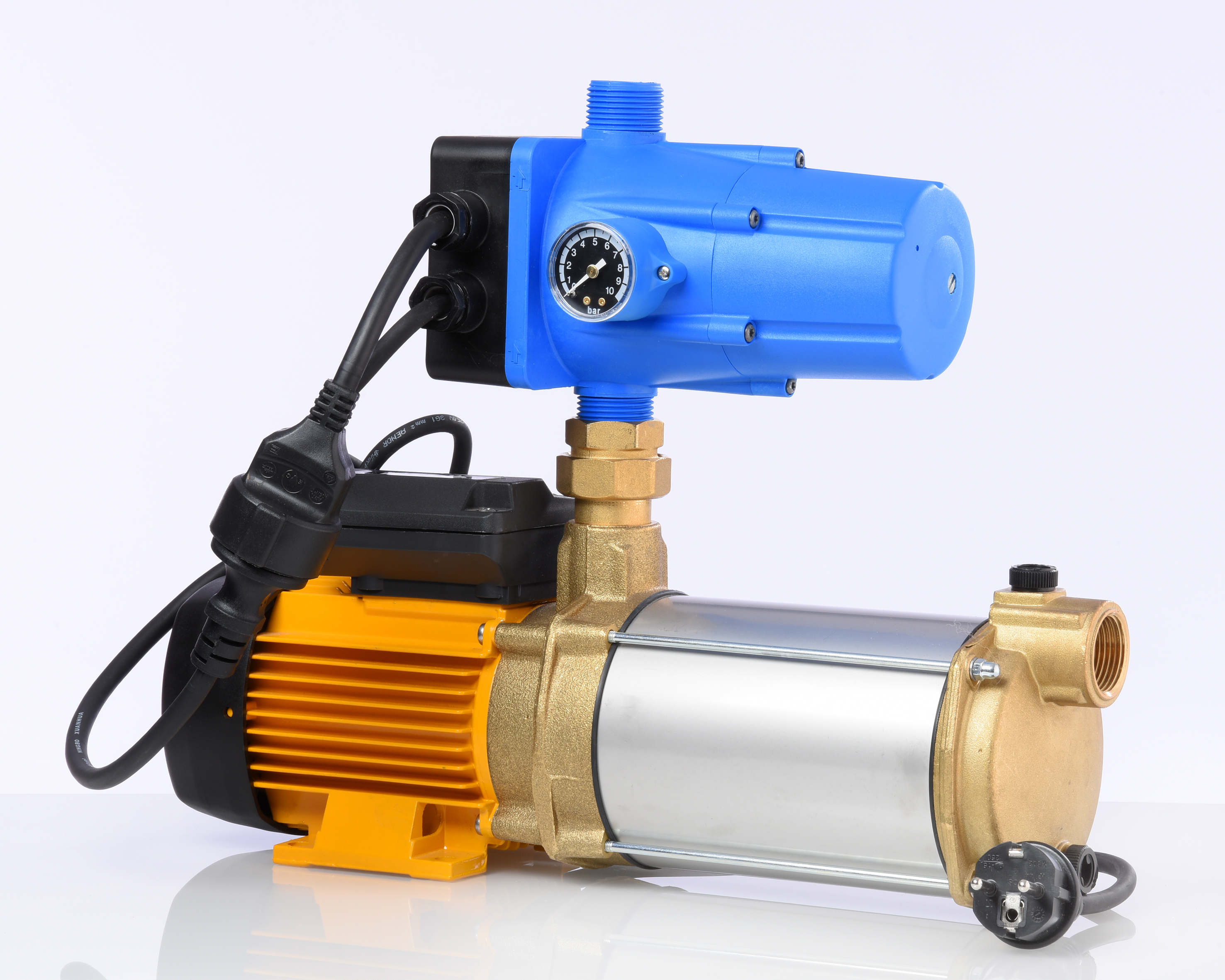 Hauswasserwerk ASPRI 15 mit Druckregler Optimatic RMC , sehr leise und mehrstufige Kreiselpumpe aus Messing (MB), stromsparend mit für ein Mehrfamilienhaus oder Gartenbewässerung, Original Espa bewährte Qualität - 2 Jahre Garantie