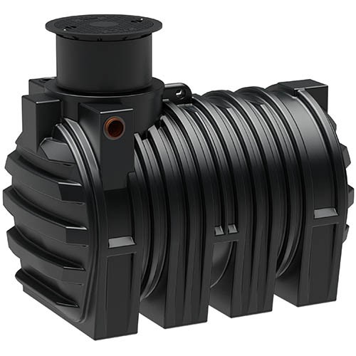 Kunststoff Regenwassertank 3.300 Liter mit Tankeinbaufilter, Zulauf, Überlauf und Schiebedom