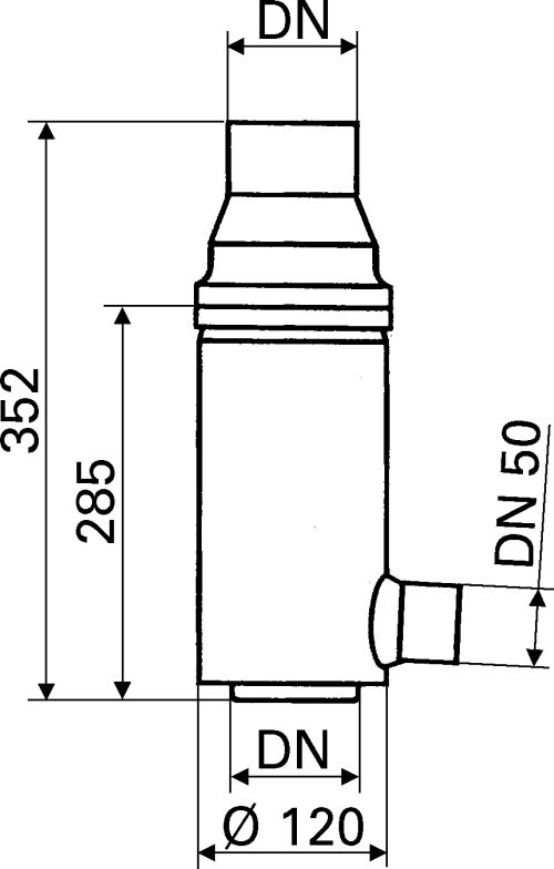 Abmessungen Filter in Kupfer für Fallrohr 87mm, Filtergewebe 0,28mm