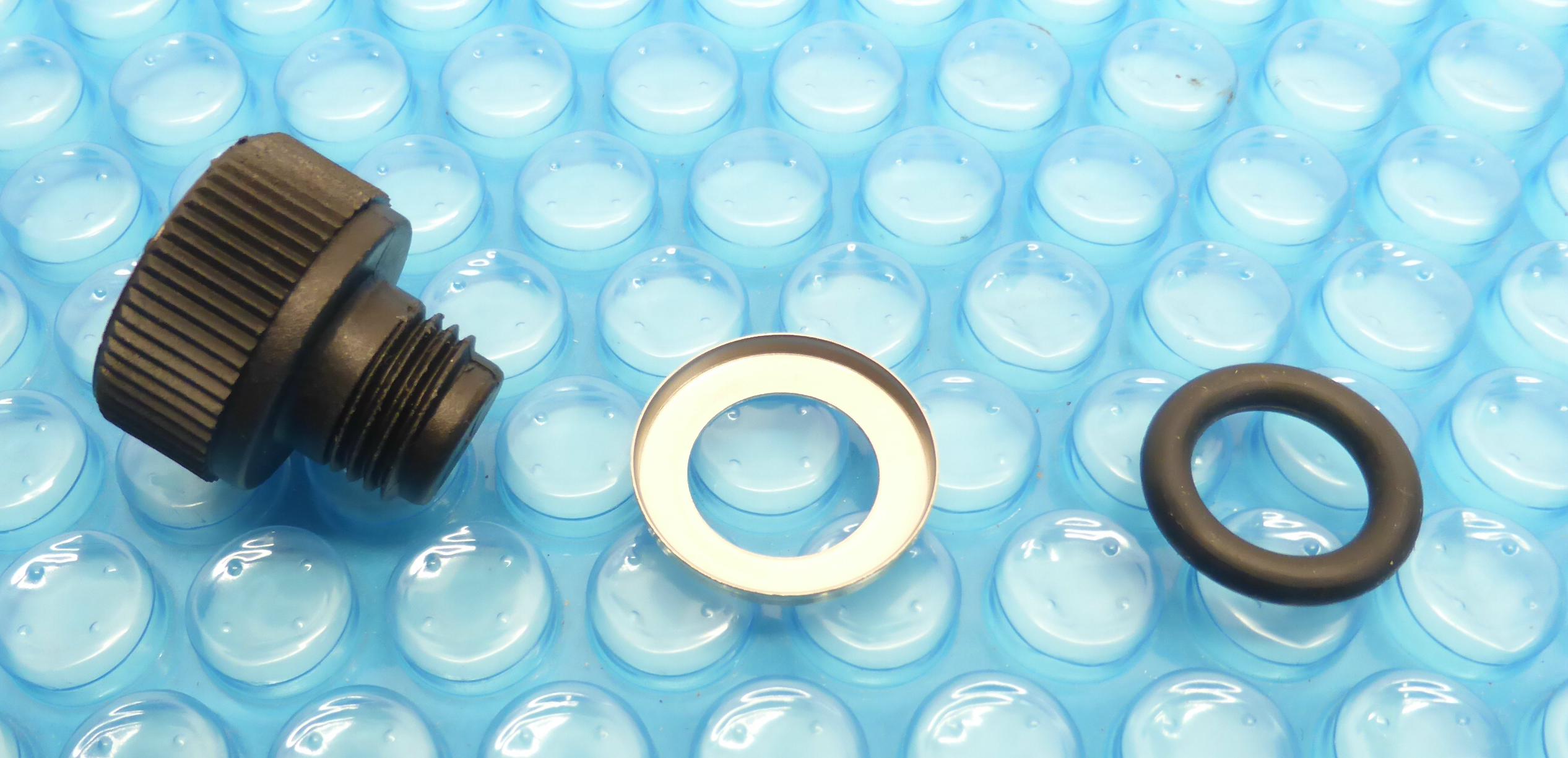 Verschlussschraube, Ablassschraube mit Metallfassung und O-Ring für Espa Delta Pumpe