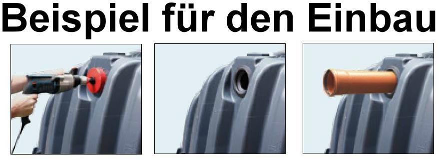 Einbaubeispiel Spezialdichtung, Tankdurchführung für Behälter, Tank, Zisterne, Tonne, Montage von Aussen