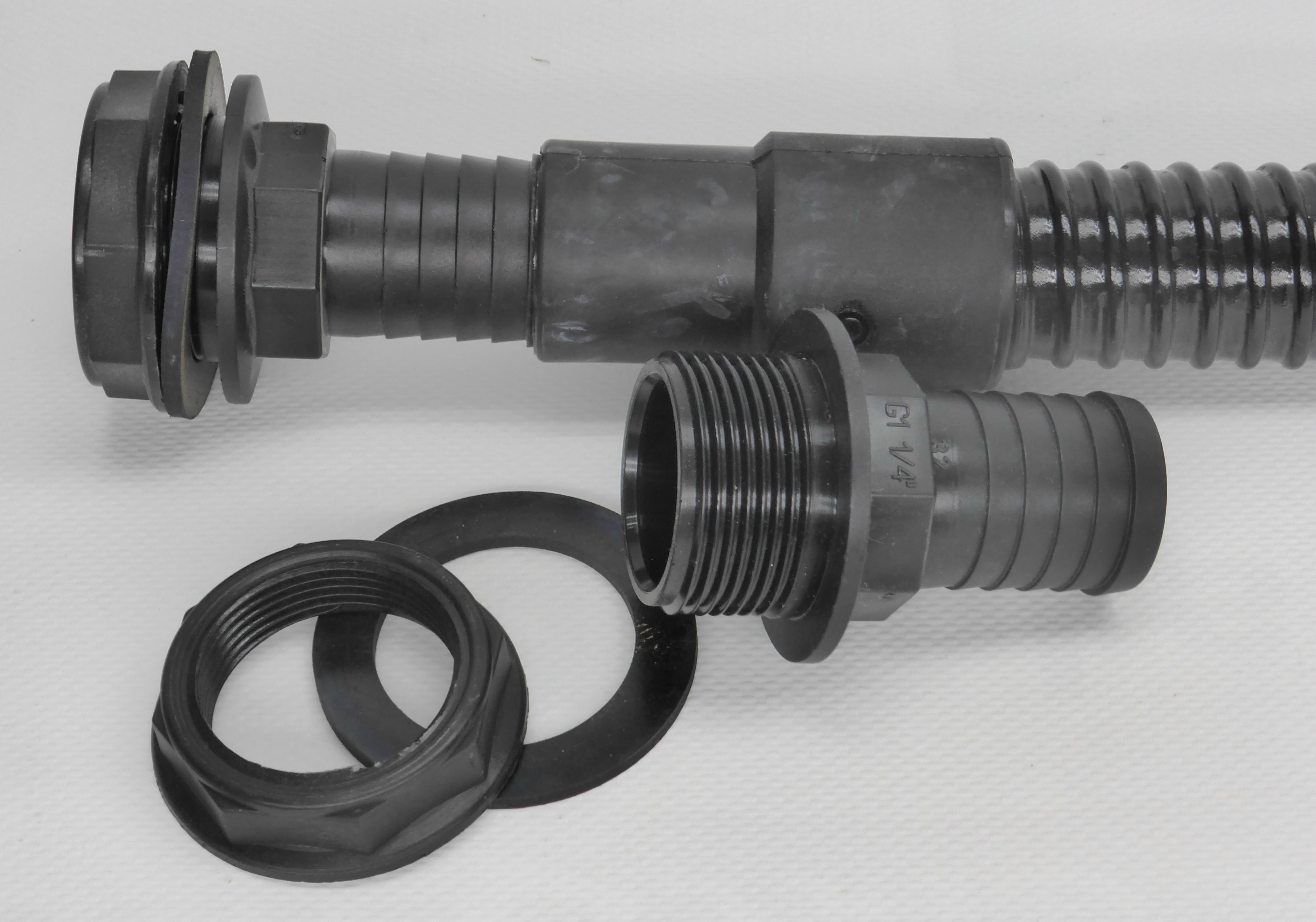 Garten-Filter Anschluss-Set mit gerader Behälterverschraubung