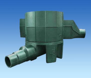 3D Inline-Filter zum Erdeinbau für 450 m2 Dachfläche, 6,5 cm Höhenversatz