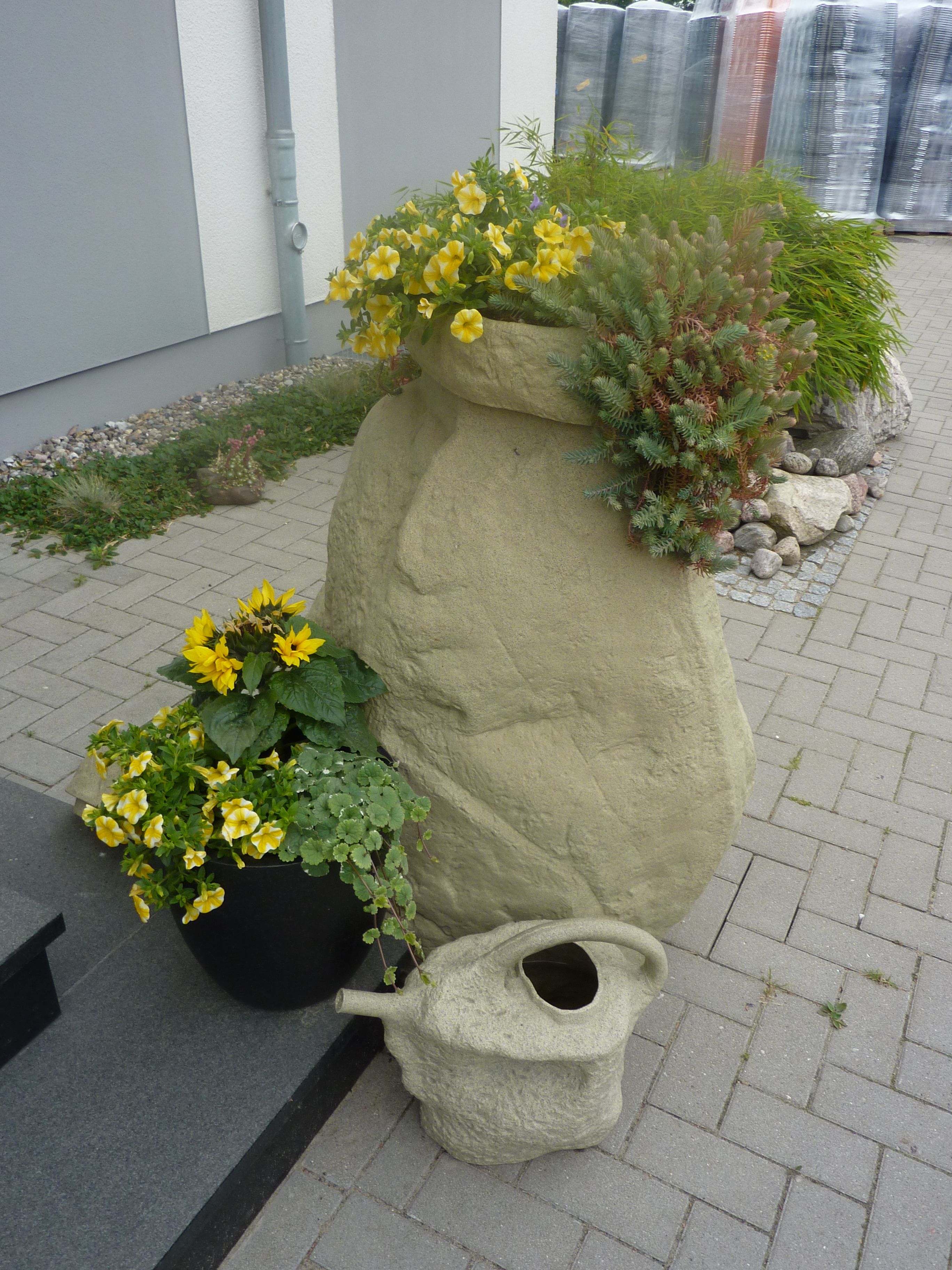 Giesskanne 9 Liter im Naturstein Design, Farbe sandstein