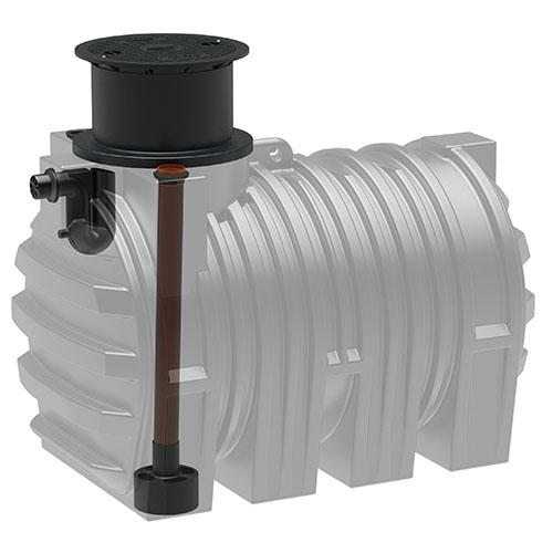 Kunststoff Regenwassertank 3.300 Liter mit Zulauf, Überlauf und Schiebedom