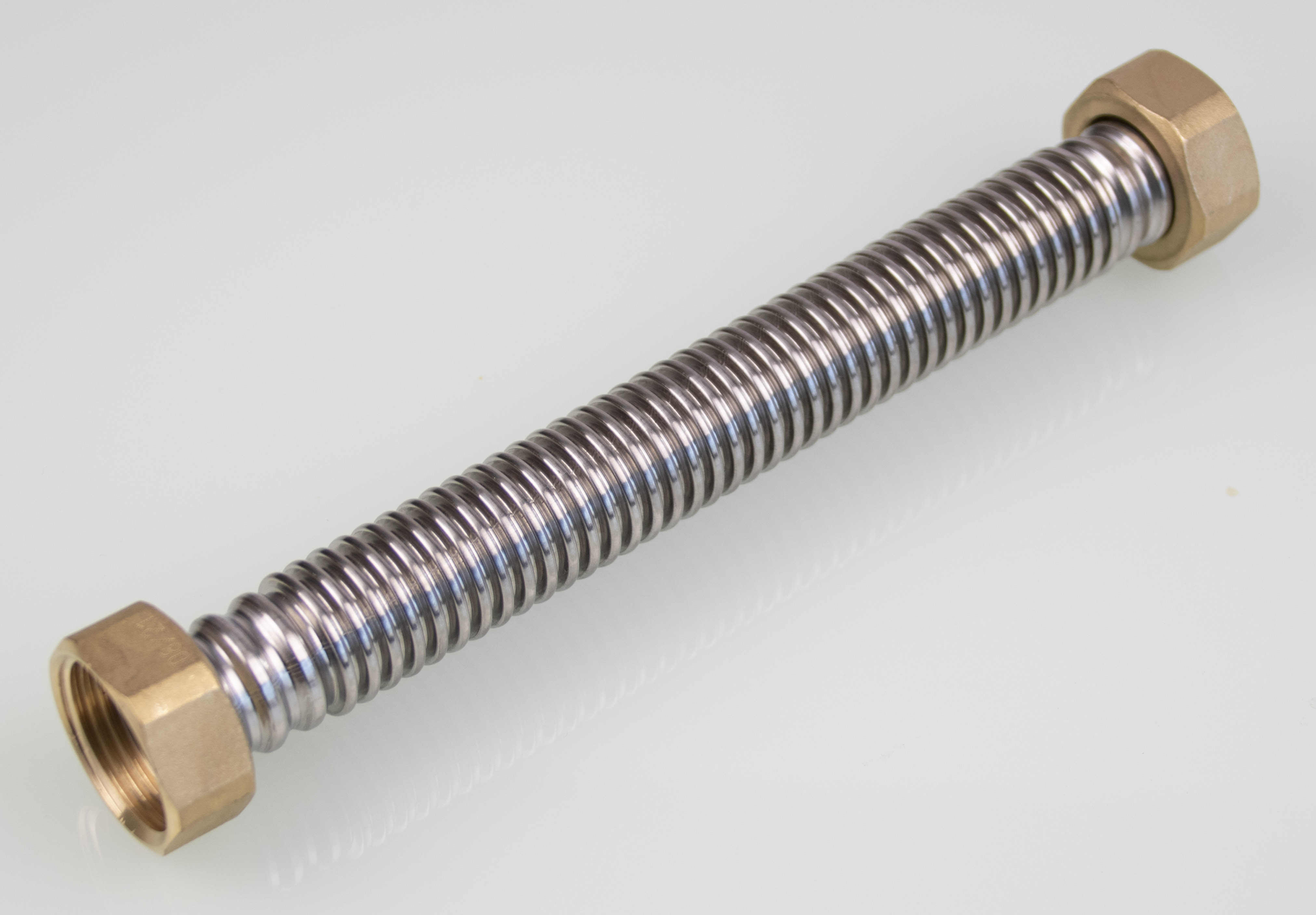 Flexibler Metallschlauch 1" INOX Typ HX 411/ DN 20/ NL230 beidseitig flachdichtend, Überwurfmutter in Messing, Lieferung mit Dichtungen passend für Raincenter Pro, Raincenter Basic, Raincenter Comfort, Profi rain TWN S / O 