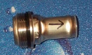 Rückschlagventil 5/4" aus Edelstahl mit Schlauchtülle 1" oder 5/4", Durchflussrichtung vom Gewinde zu Tülle 