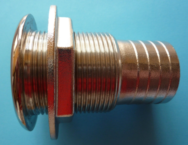 Behälterverschraubung 1 Zoll in Edelstahl mit 26mm Schlauchtülle