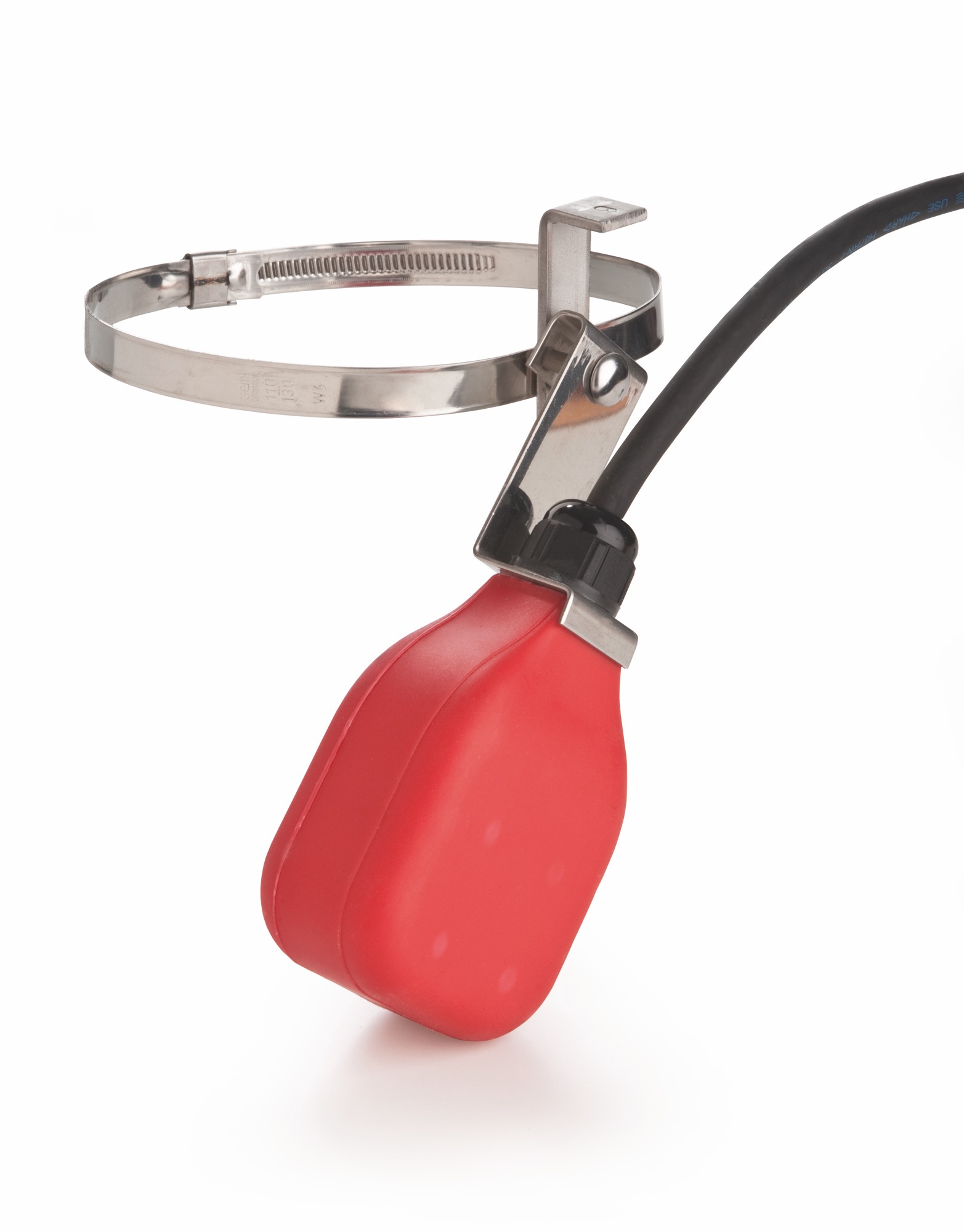 Schwimmerschalter mit 4 cm Schaltweg, Funktion für Trockenlaufschutz, Farbe rot