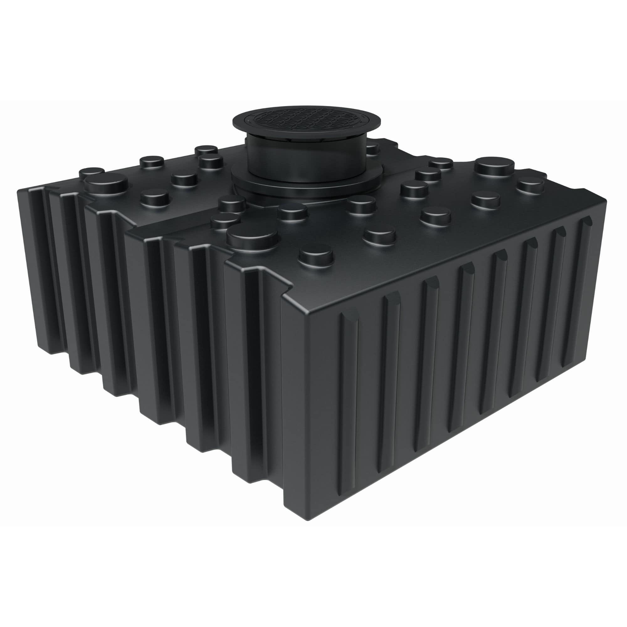 Flachtank 5.000 Liter mit Ausgleichdom, Abdeckung, 3 Anschlüssen und Biovitor (optional)