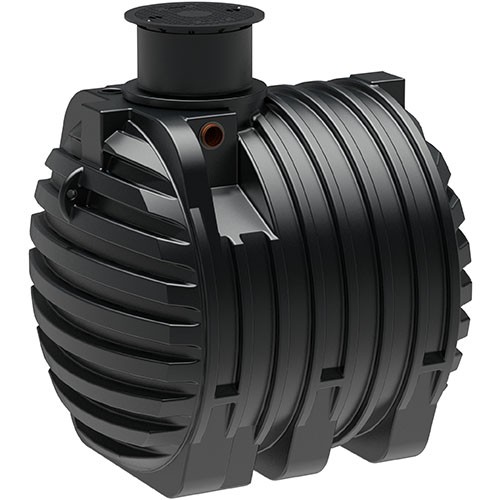 Kunststoff Regenwassertank 6.500 Liter mit Tankeinbaufilter, Zulauf, Überlauf und Schiebedom