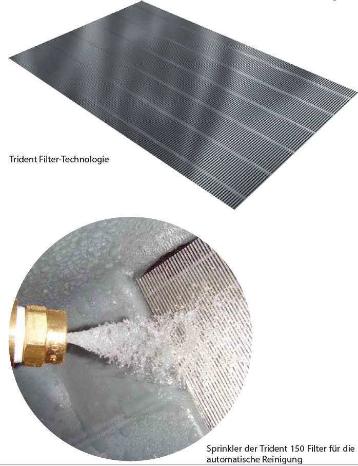 Spülvorrichtung Zisternen Filter Trident zum Einbau in Regenspeicher mit tiefen Einstieg, für 150 m2 Dachfläche mit 