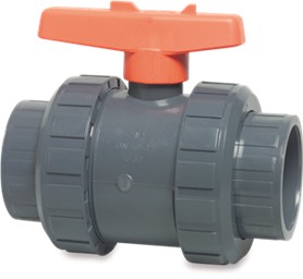 PVC - Kugelhahn 50mm mit gesicherter Kugel für PVC Rohr 50mm
