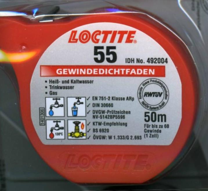 Gewindedichtfaden Loctite 55 - Dose mit 50 Meter