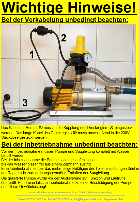 Druckregelautomat Espa KIT02-3, Einschaltdruck 1,5 bar, gelb-schwarz