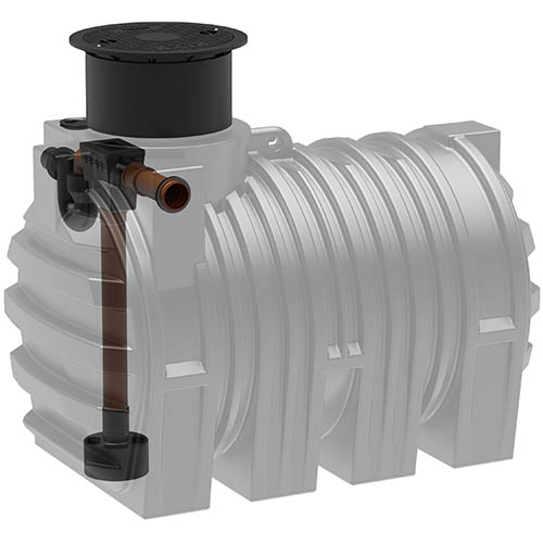 Kunststoff Regenwassertank 3.300 Liter mit Tankeinbaufilter, Zulauf, Überlauf und Schiebedom