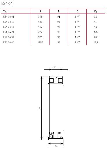 Maßtabelle für 4" Unterwassermotorenpumpe mit schwimmenden Laufräder, Durchmesser 98 mm