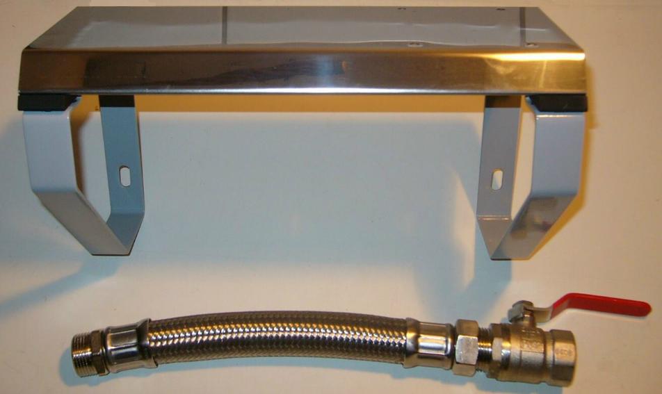 Pumpenanschluss-Set für Saugpumpen mit Edelstahlkonsole, Panzerschlauch 1" - 500mm lang und Absperrhahn 1"