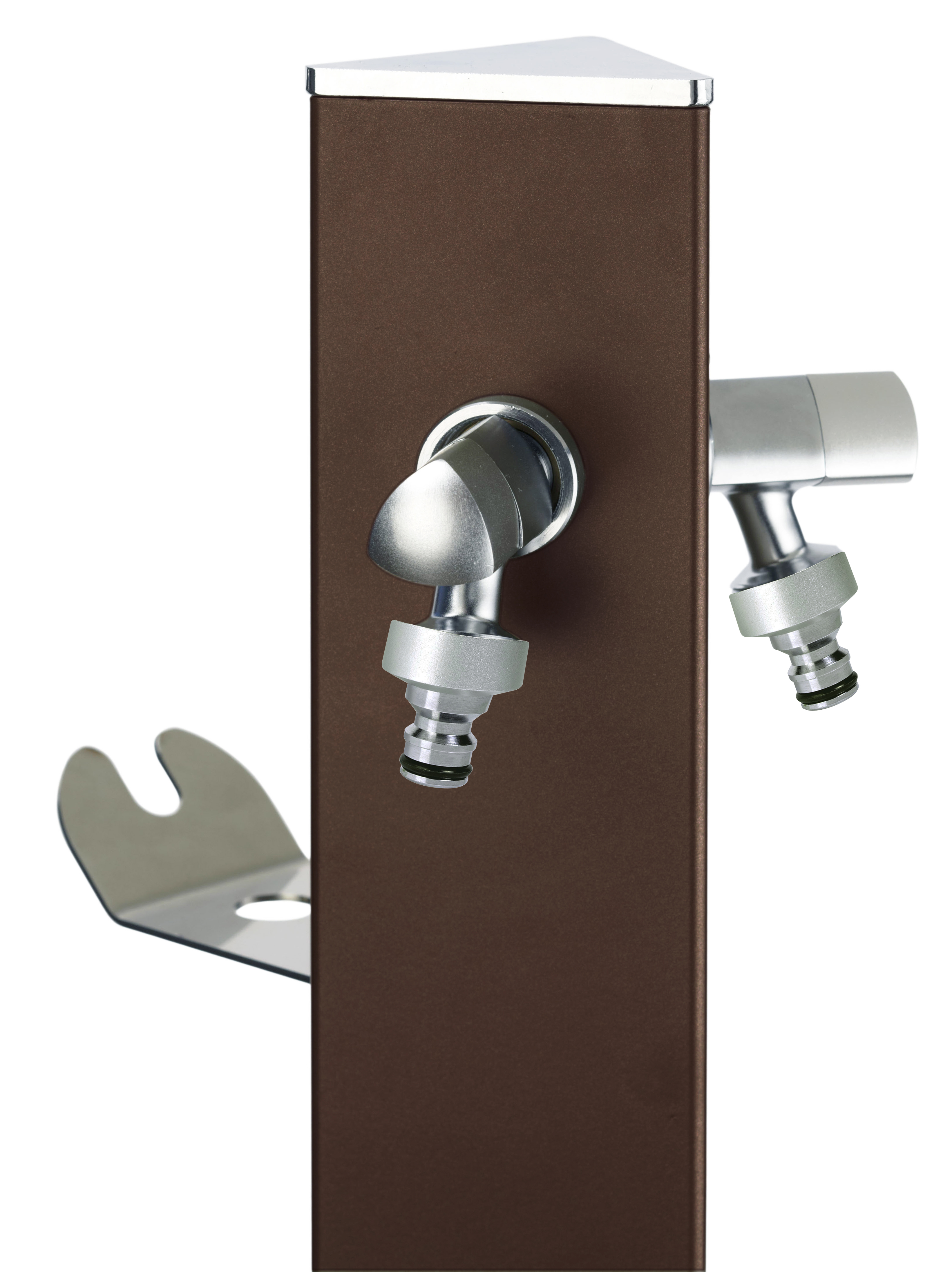 Wasserzapfstelle Aquapoint Premium aus Aluminium als Gartenstele, Farbe bronze