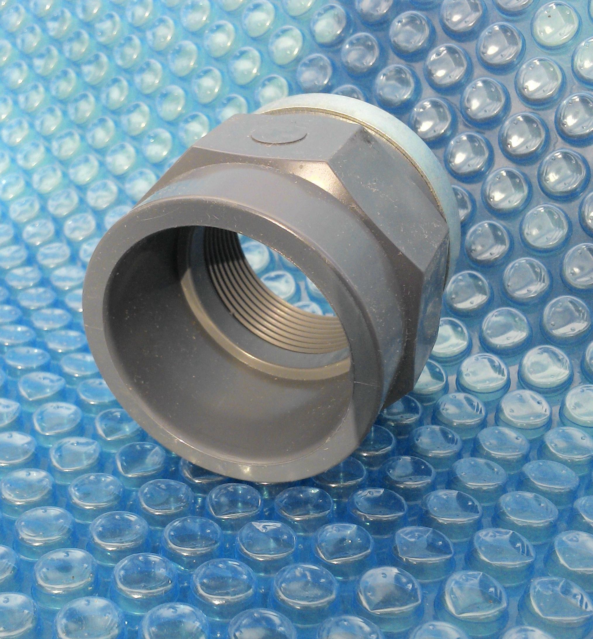 PVC - Übergangs-Gewinde Muffe 50 mm- 1 12 Zoll IG für PVC Rohr 50 mm vorne