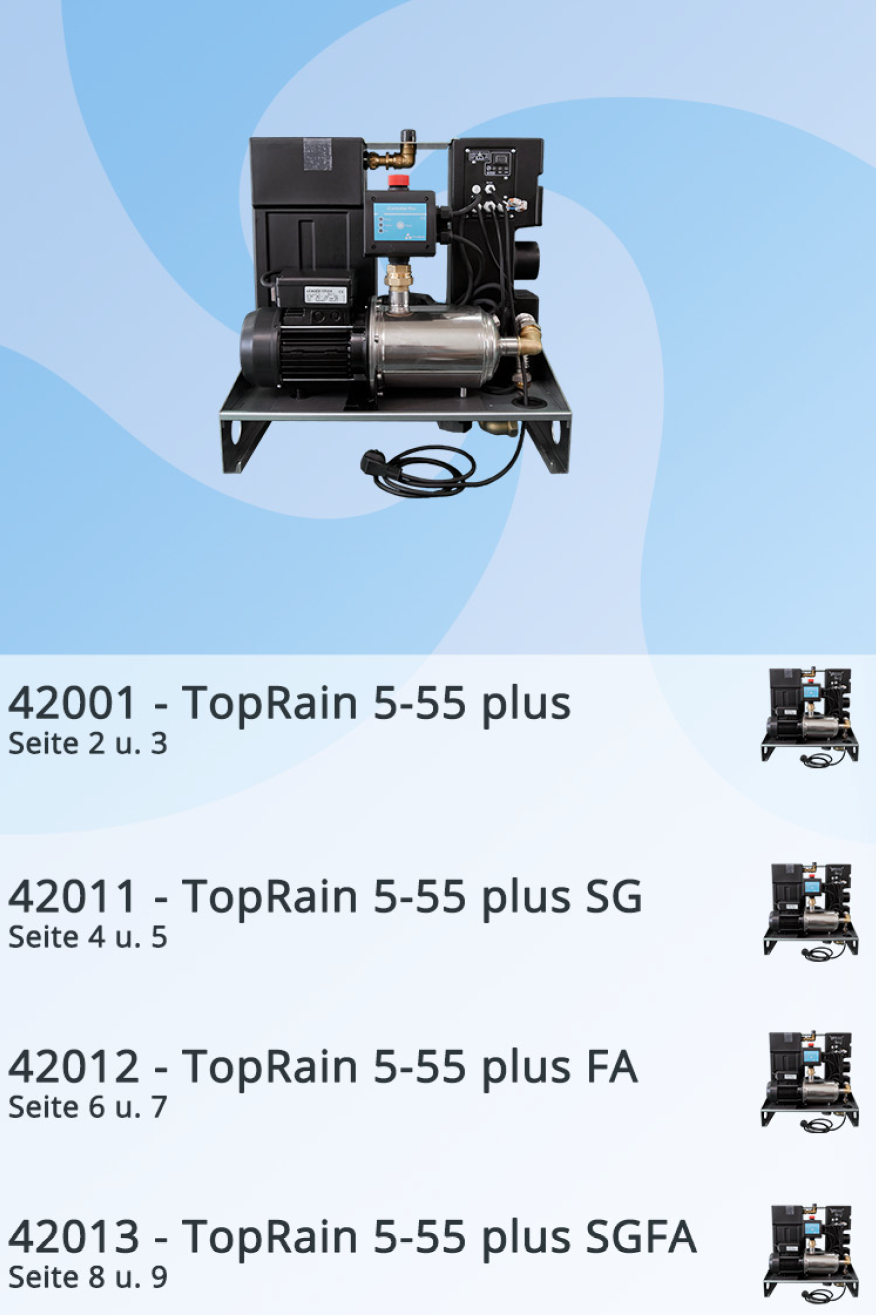 Ersatzteilliste für iWater Regenmanager TopRain plus