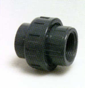 PVC-Verschraubung für PVC Rohr Ø 50 mm, mit 1 1/2" (6/4") Innengewinde, Werkstoff: PVC-U bis 10 bar Betriebsdruck.