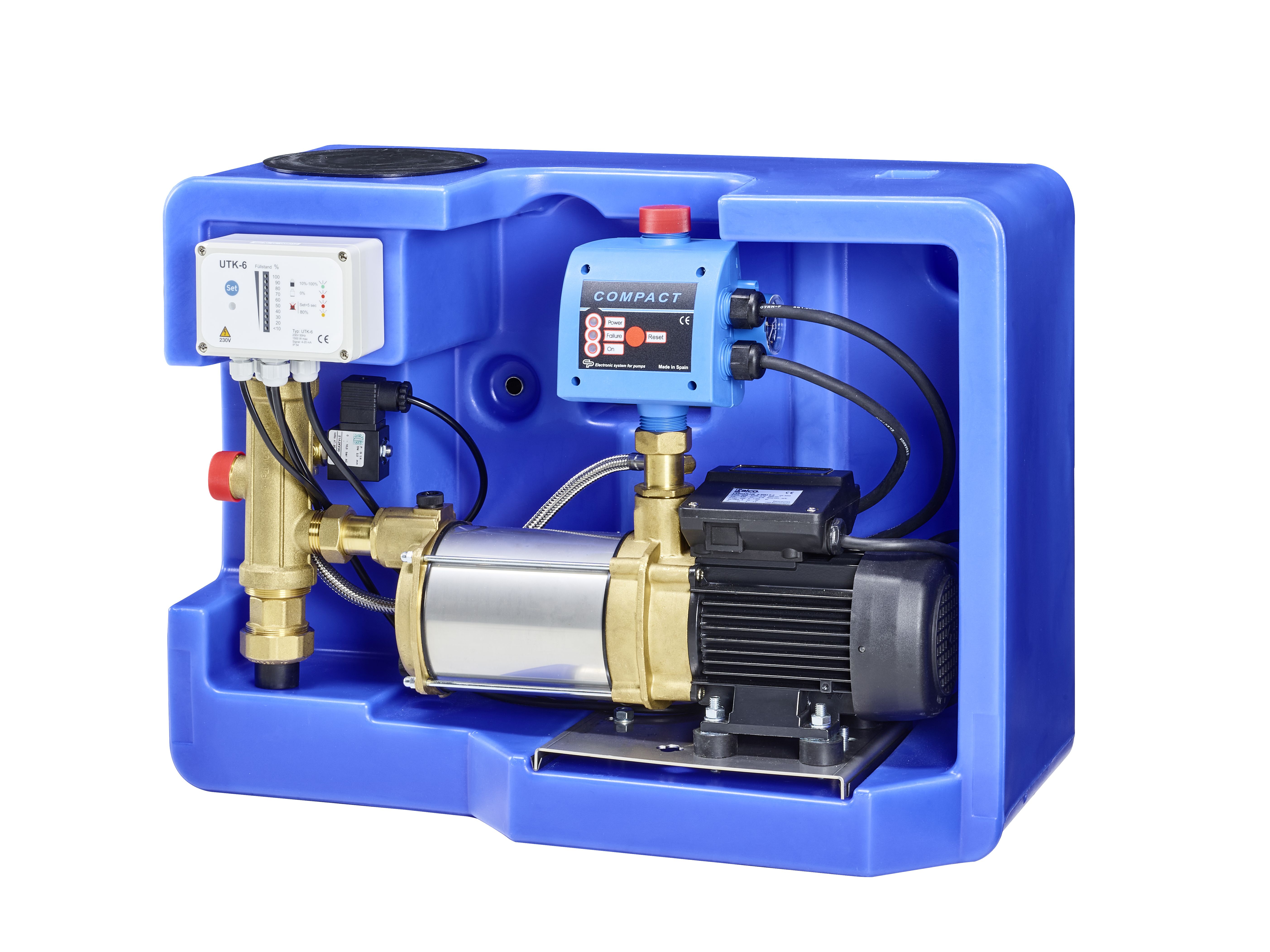 Modul-VL50-Kit-Compact Regenwassermanager AMRES-TOP V-F mit Füllstandsanzeige für 30m weite Ansaugwege, mit automatisierter Selbstansaugung