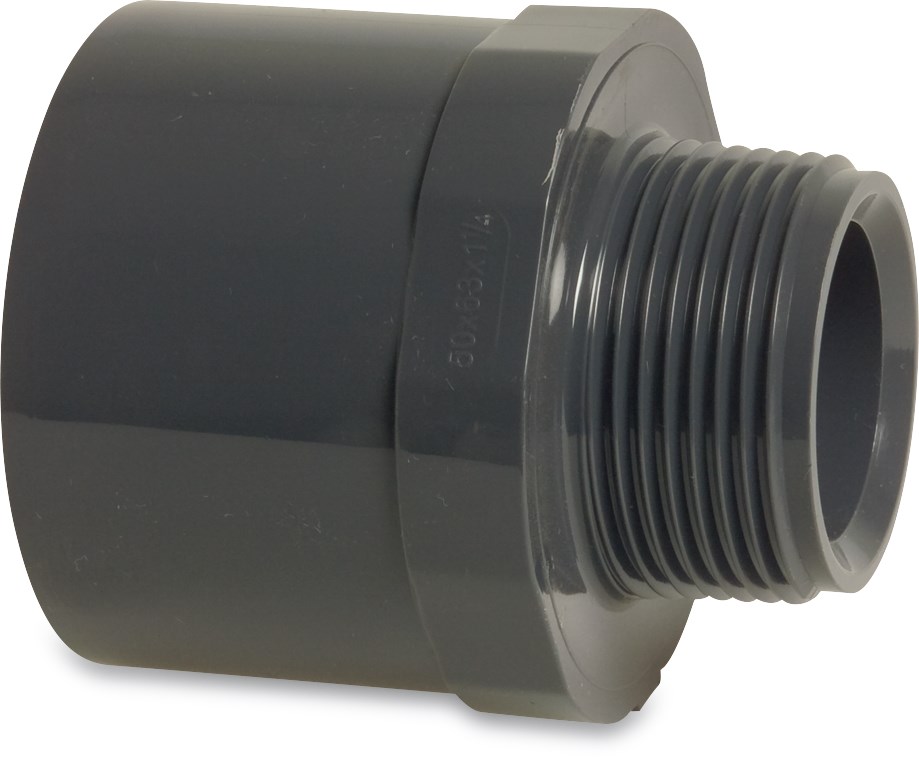 0110480m-hexagon-adaptor Übergangsnippel mit Kleben Ø 50mm und 2" Außengewinde (AG)