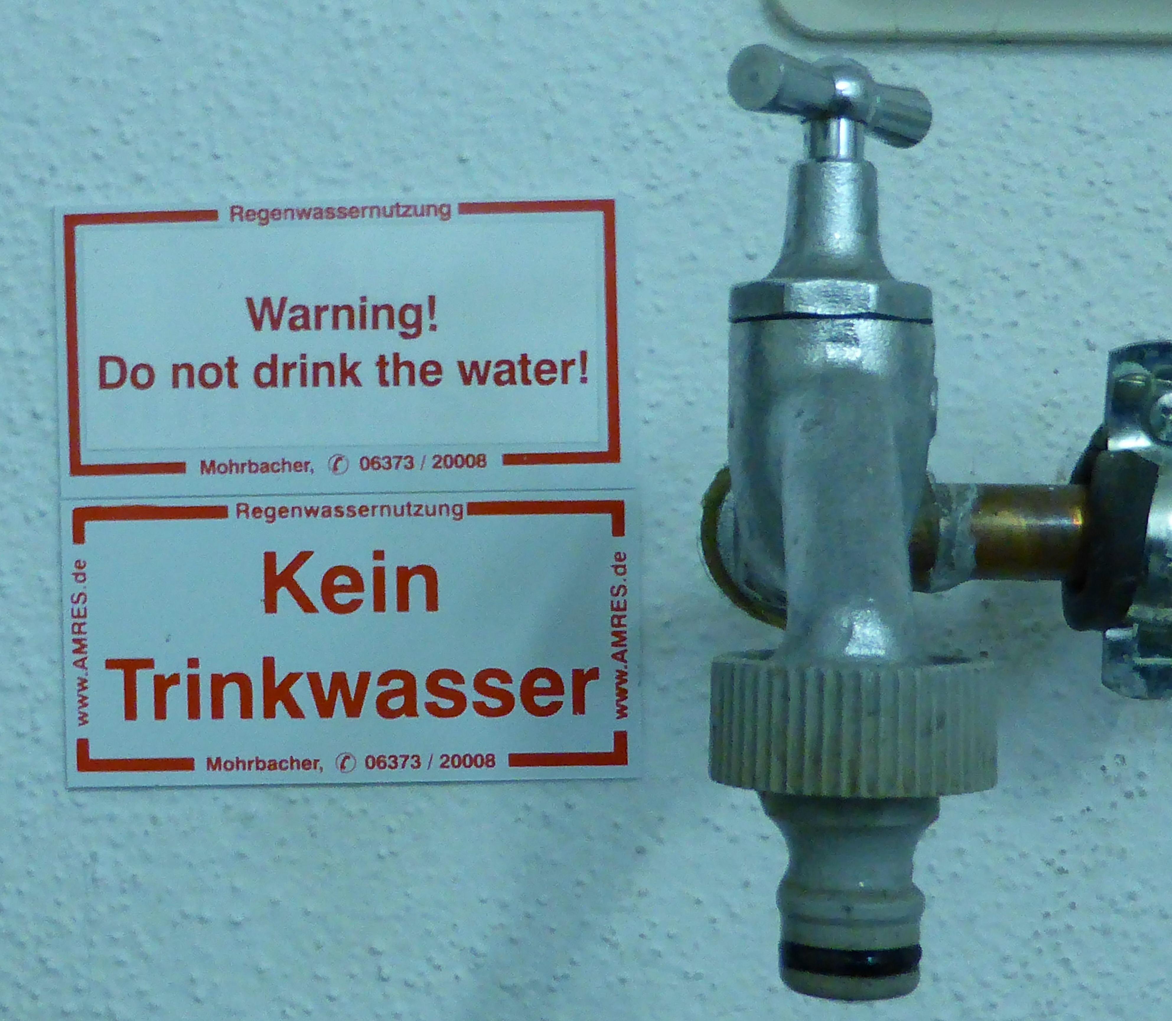 Aufkleber, selbstklebend -Kein Trinkwasser-