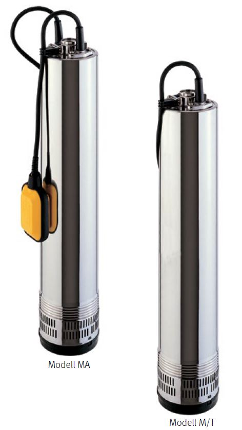 Drucktauchpumpe 5" (138mm) Acuaria 17 5, Acuaria 17 7 mit und ohne Schwimmerschalter 230V/400V