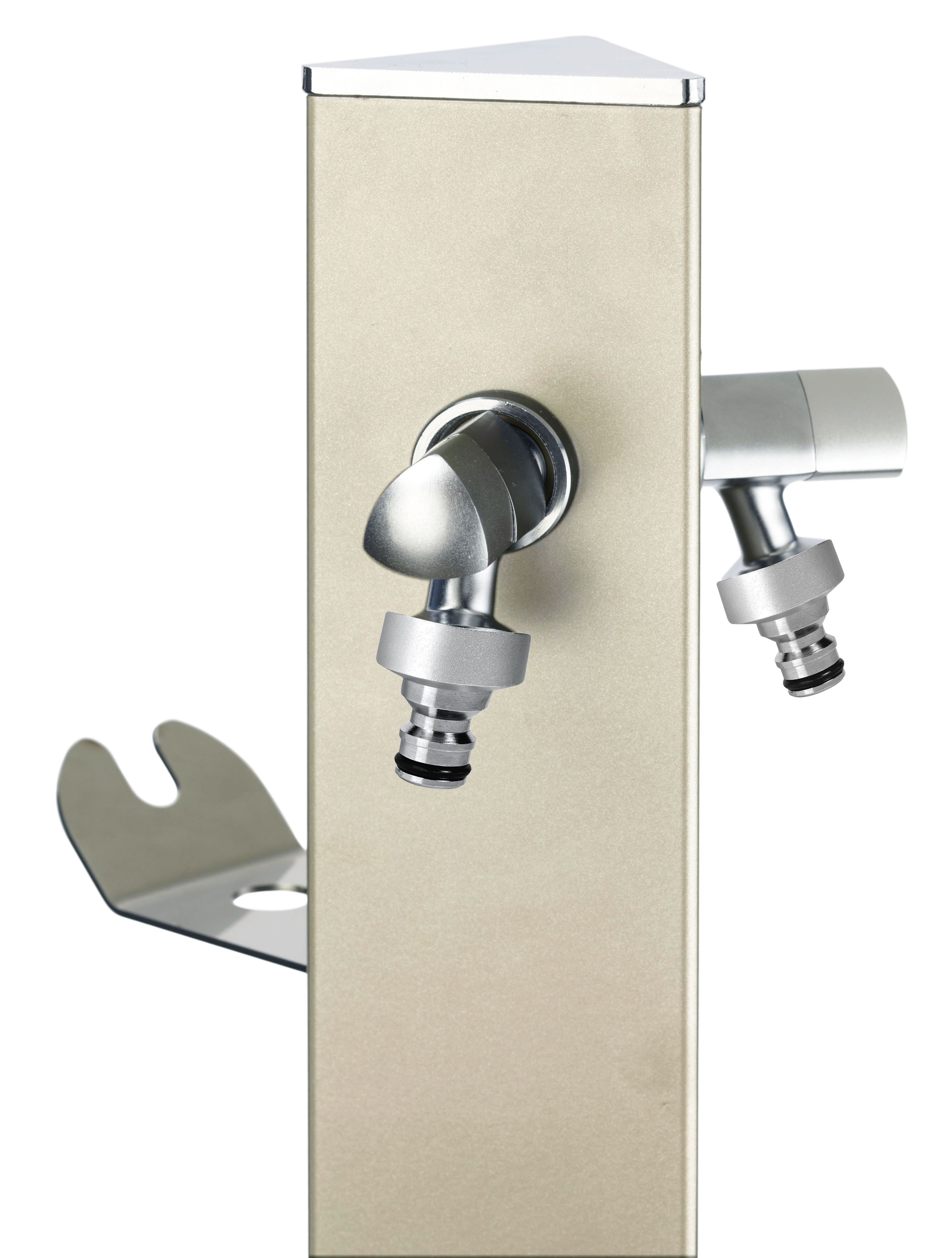 Wasserzapfstelle Aquapoint Premium aus Aluminium als Gartenstele, Farbe creme