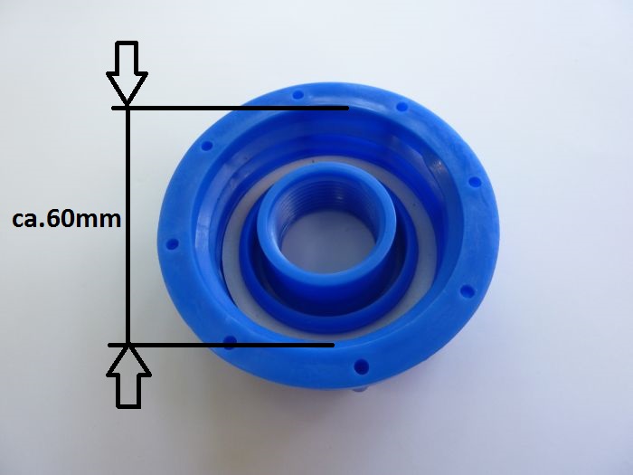 Adapter für IBC Gitterbox Behälter, Farbe Blau, mit 3/4" Innengewinde