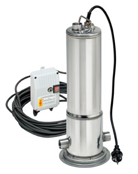 Edelstahl Tauchpumpe Rainsub Combipress mit Druckregler ESPA KIT02 und Kondensator im Stecker