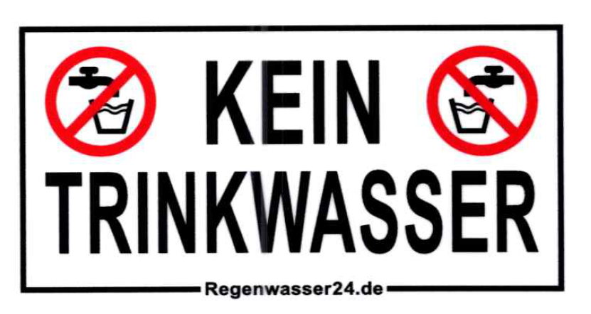 Extrem stark klebender Aufkleber -Kein Trinkwasser- nach DIN 7010