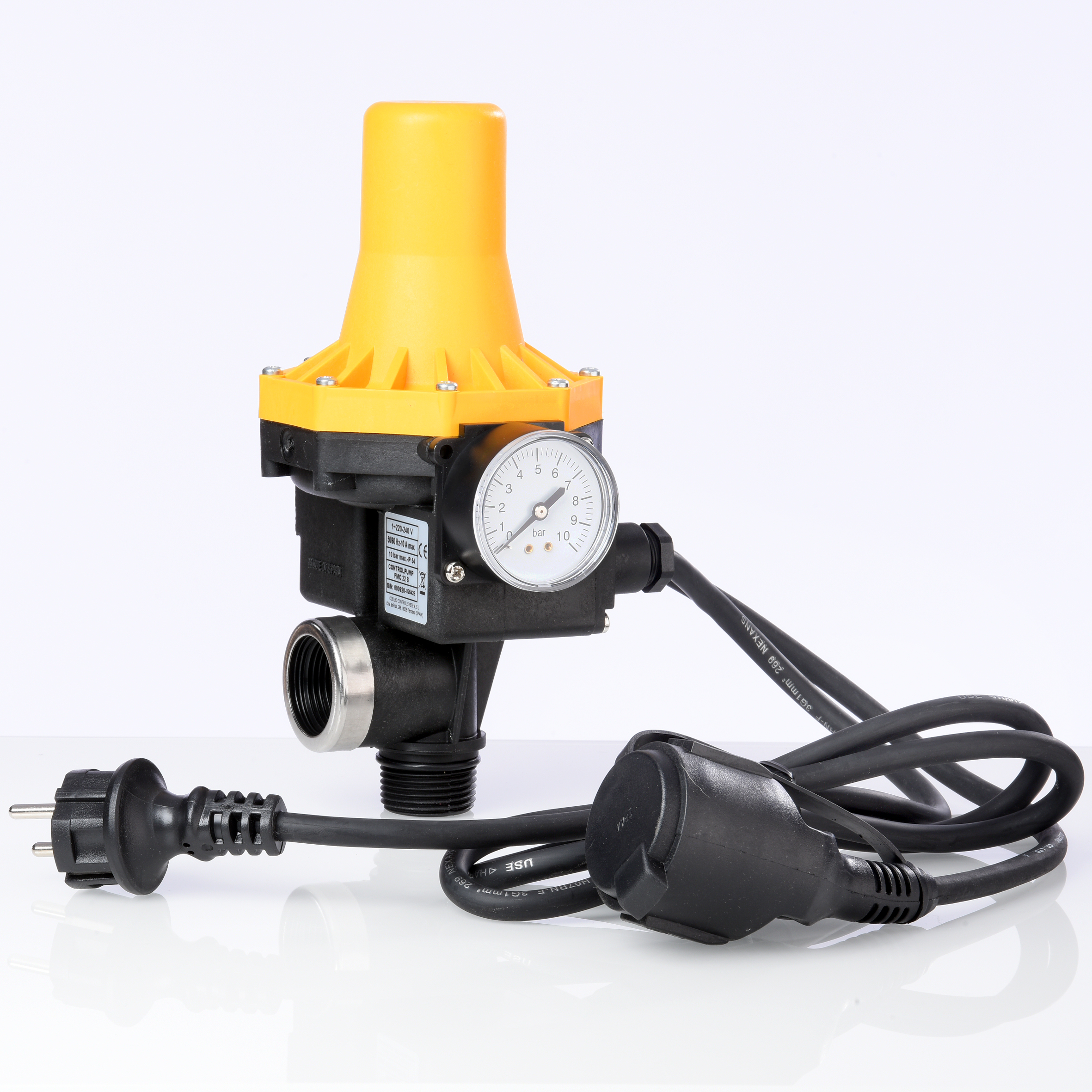 KIT02-3_Anschluss_links Druckregelautomat Espa KIT 02-3 mit Manometer, Druckanschluss links, Einschaltdruck-1,5-bar