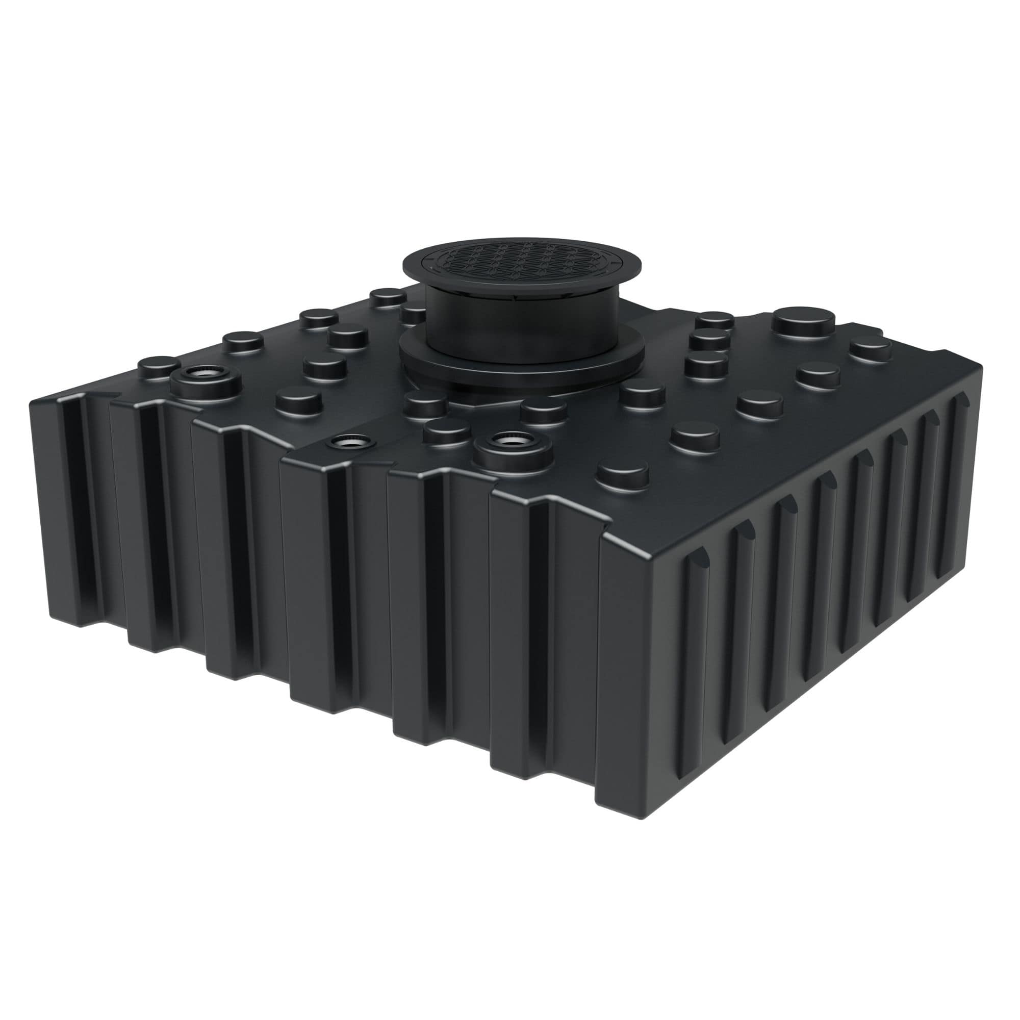 Flachtank 4.000 Liter mit Ausgleichdom, Abdeckung, 3 Anschlüssen und Biovitor (optional)