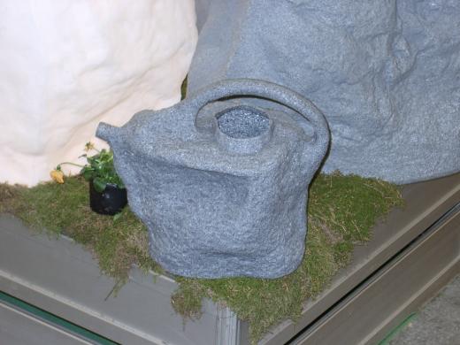 Giesskanne 9 Liter im Naturstein Design, Farbe granitgrau