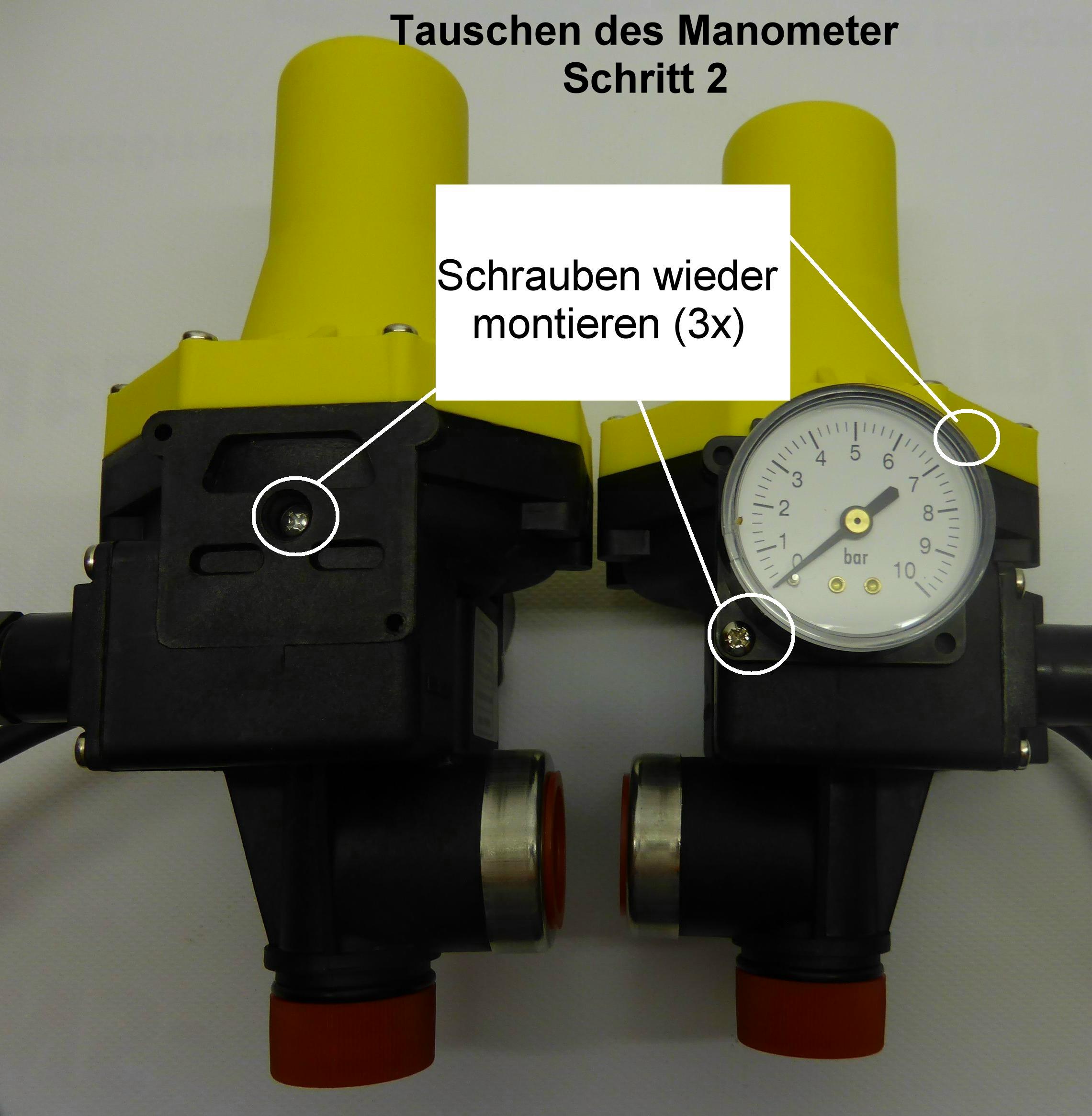 KIT-Schrauben-ruckansicht Druckregelautomat Espa KIT 02-3 Tausch des Manometer Schritt 2