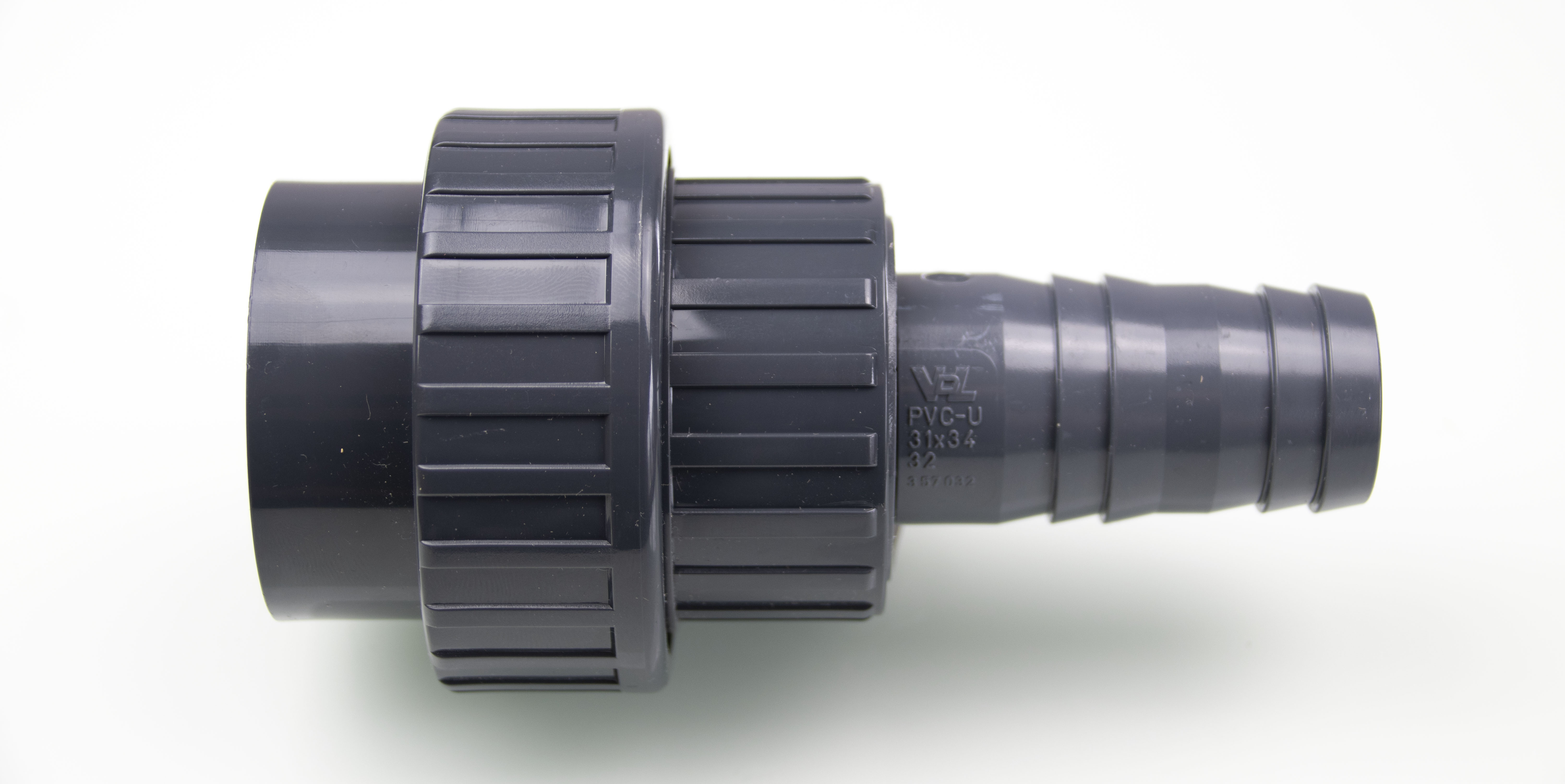 PVC - Verschraubung, Muffe Ø 50 mm mit Schlauchtülle Ø40mm - Ø63mm