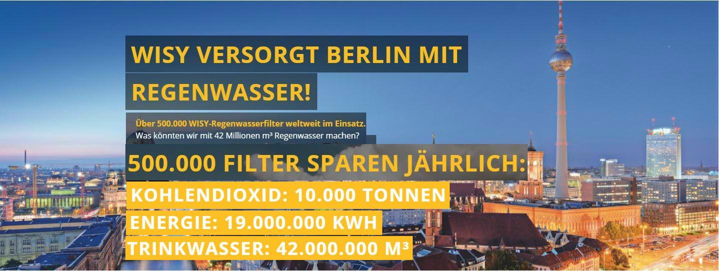 Wisy-versorgt-Berlin-mit-RegenwasserSexPF5wZLBJ5g Regenwasserfilter sparen weltweit jährlich Kohlendioxid, Energie und Trinkwasser ein