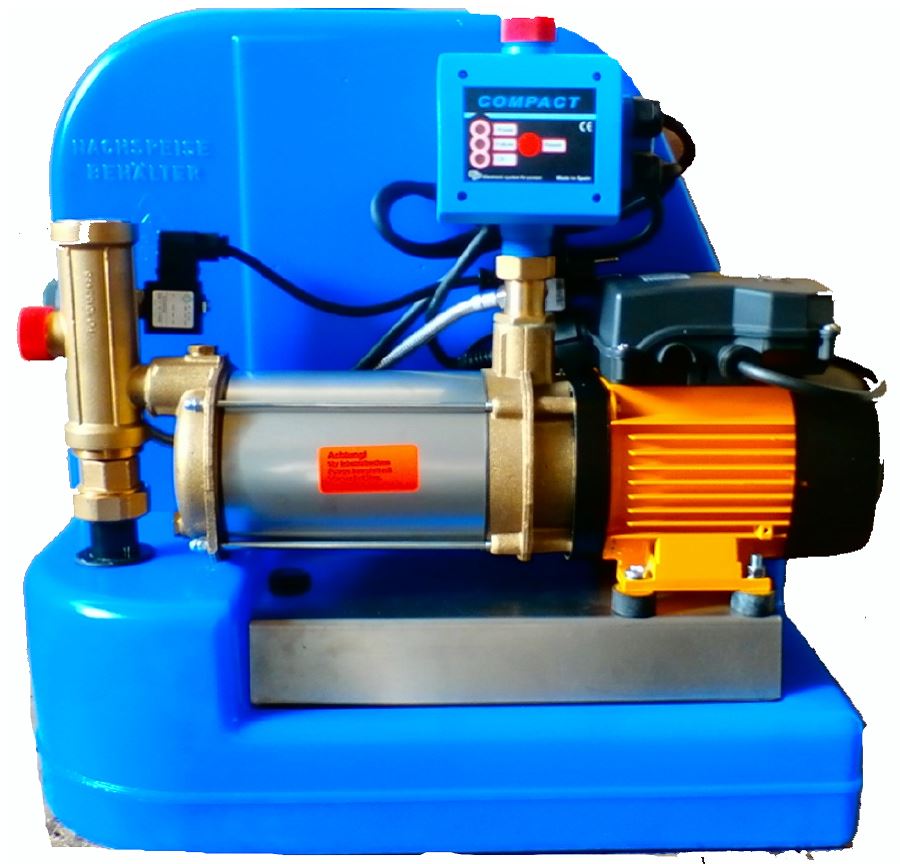 Regenwassermanager Box V60 mit Füllstandsanzeige URK6, leistungsstark für Mehrfamilienhäuser mit weitem Ansaugweg, automatisierte Selbst-Ansaugung bis 30m.