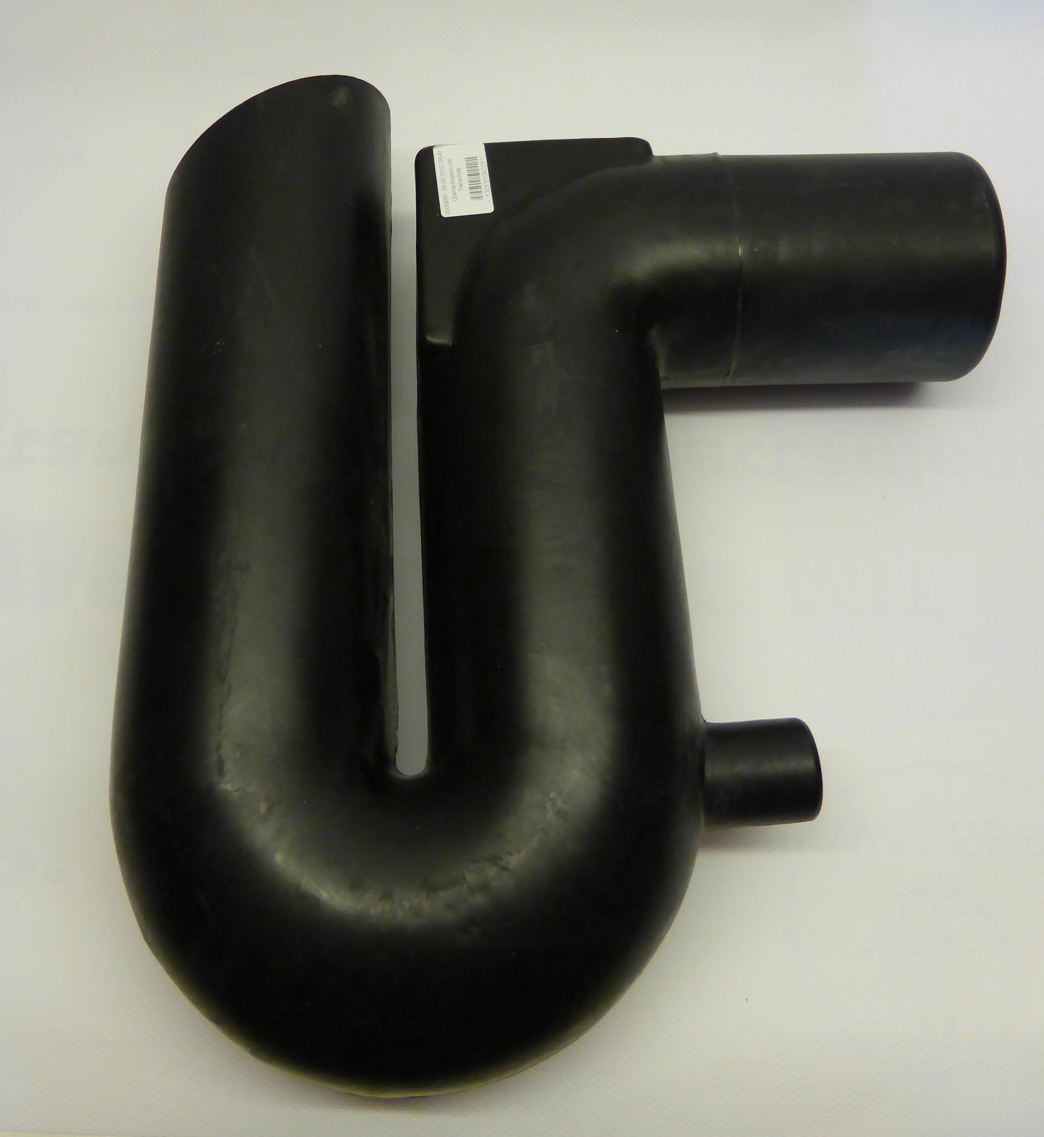 Überlaufsiphon für Rohre DN110 (DN100) mit Kleintierschutz der Überlaufsiphon aus Polyethylen (PE) für Rohre DN110 (DN100) mit Kleintierschutz. Neben dem Vorfilter, dem beruhigten Zulauf und der schwimmenden Entnahme, ist das Siphon die vierte Reinigungss